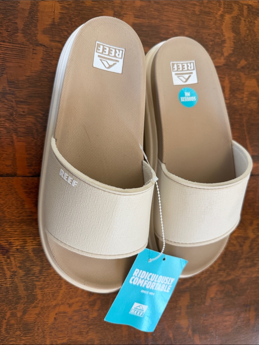 Reef Women's Beige Slide Sandals